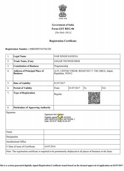 GST Registration Certificate